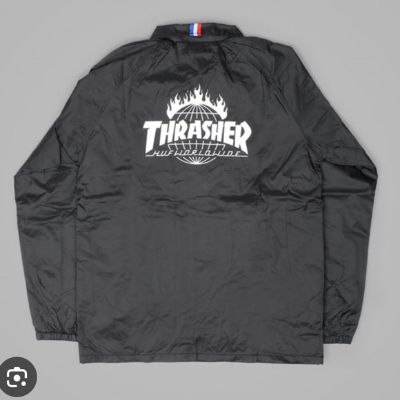 Huf X Thrasher Coaches Jacket Black - Picture 2 of 9